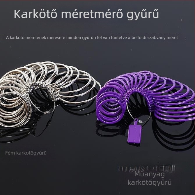 Karkötő méretének mérőeszköze a csuklókörmérethez, gyűrűméret mérő és próba viselés, körkörös forma korrekciós eszköze