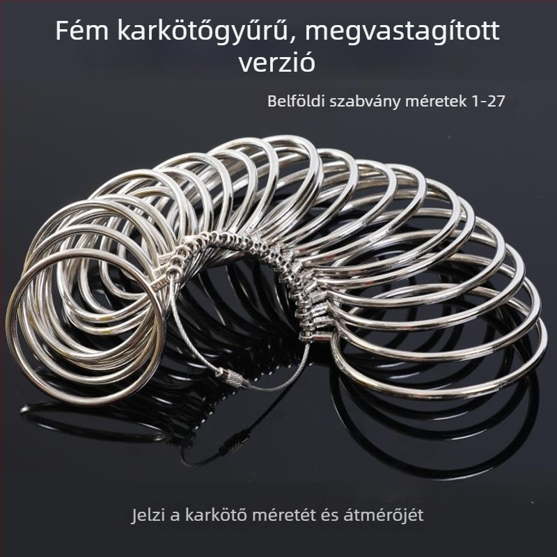 Karkötő méretének mérőeszköze a csuklókörmérethez, gyűrűméret mérő és próba viselés, körkörös forma korrekciós eszköze