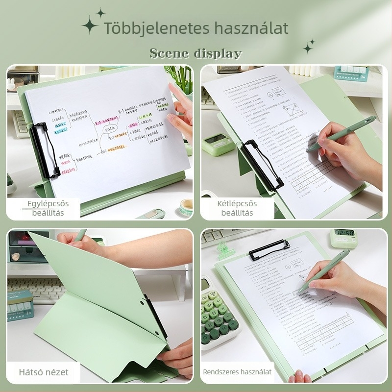 A4-es függőleges irattartó egy klippel, írófelülettel és vízálló bevonattal, értekezletekhez és vizsgákhoz