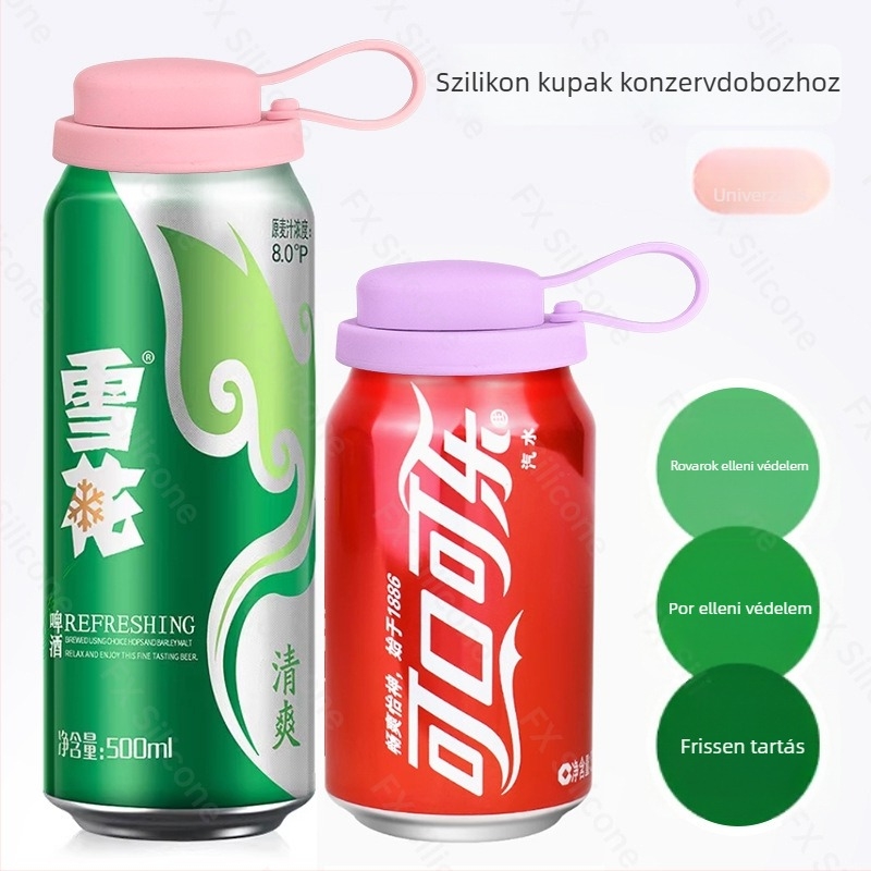 Szilikon italos doboz fedél szódához, sörhöz és kólához – szivárgásmentes, logó nyomható