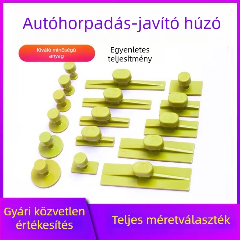 Autó karosszéria lemezeinek horpadásjavító szerszámkészlet húzókészlettel