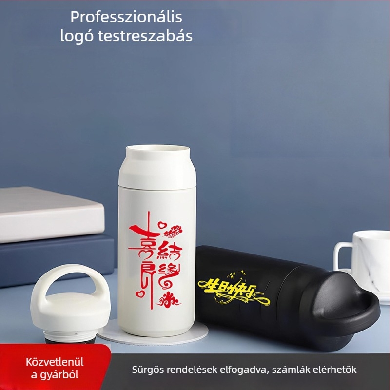 Harajuku-stílusú termosz pohár 304-es belső, 201-es külső rozsdamentes acélból, uniszex, kültéri sportokhoz, intelligens hőmérséklet-szabályozás, 6–12 órás szigetelés