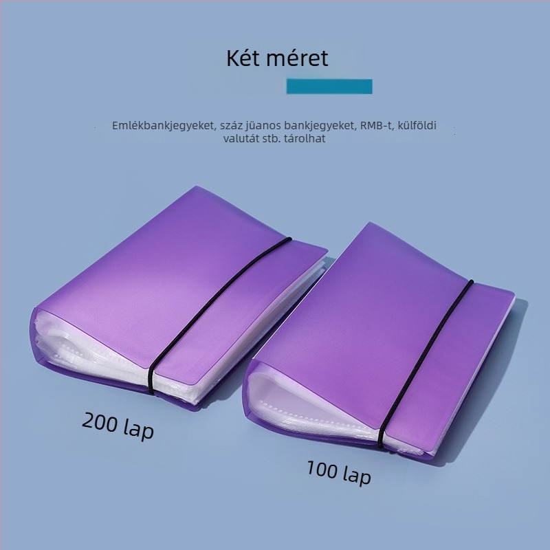Műanyag pénzspóroló könyv, 200 érme kapacitással, A6 méret