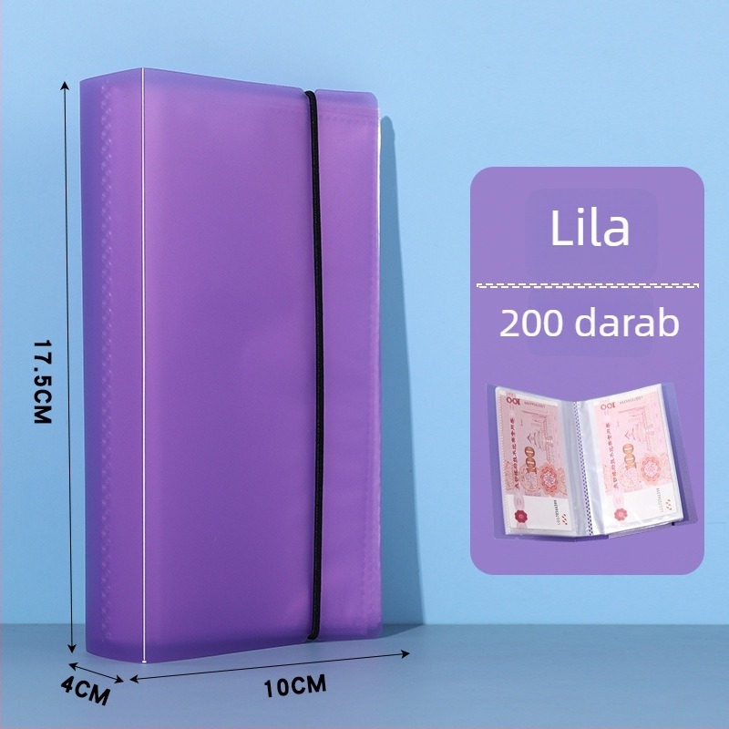 Műanyag pénzspóroló könyv, 200 érme kapacitással, A6 méret