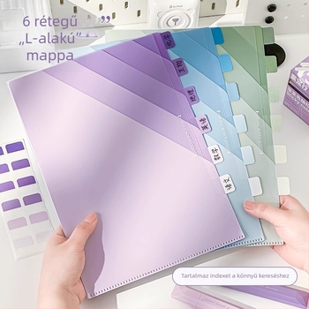 A4-es gradientes többszintes mappa csíptetővel, vastag, hordozható, nagy kapacitású, vízálló vizsgadokumentumok tárolására