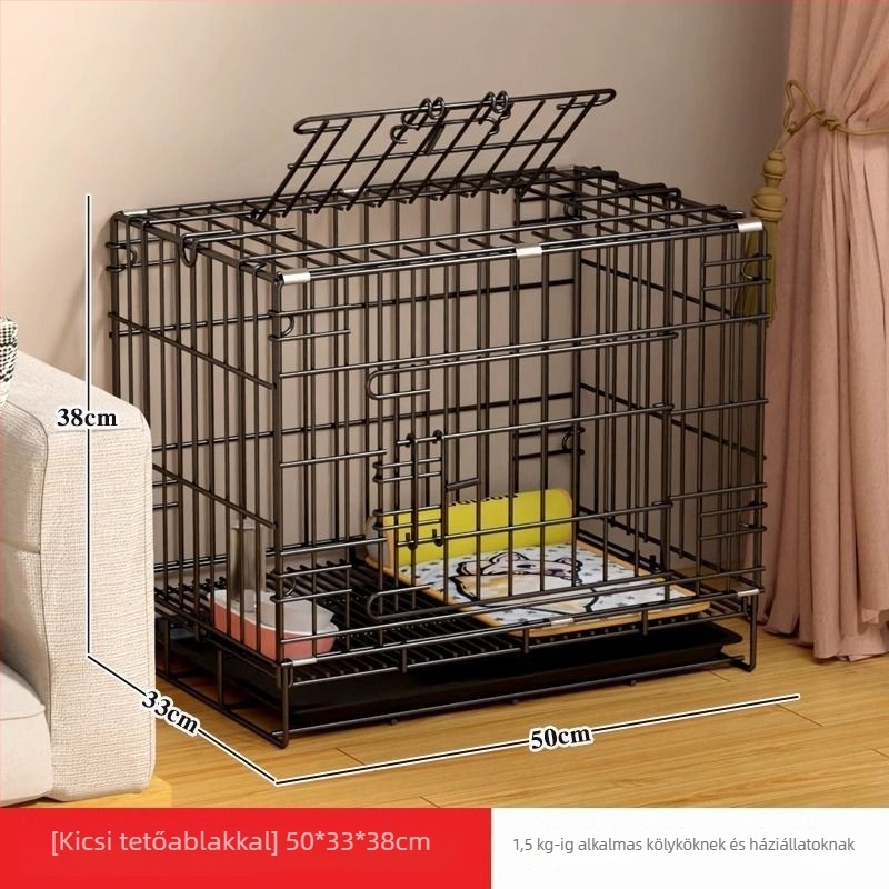 Belső toalettes kutyaketrec kis- és közepes méretű kutyáknak (Teddy, Corgi, Bichon), nagyobb házikedvenc ketrec macskák számára is