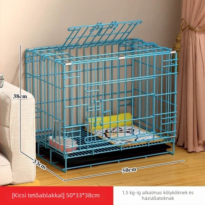 Belső toalettes kutyaketrec kis- és közepes méretű kutyáknak (Teddy, Corgi, Bichon), nagyobb házikedvenc ketrec macskák számára is