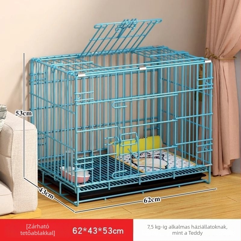 Belső toalettes kutyaketrec kis- és közepes méretű kutyáknak (Teddy, Corgi, Bichon), nagyobb házikedvenc ketrec macskák számára is