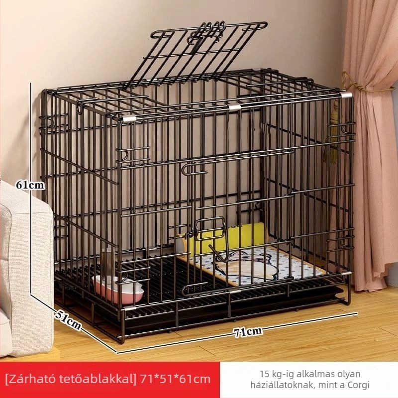Belső toalettes kutyaketrec kis- és közepes méretű kutyáknak (Teddy, Corgi, Bichon), nagyobb házikedvenc ketrec macskák számára is