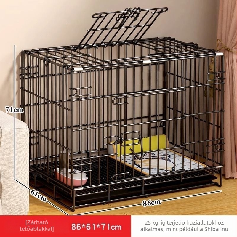 Belső toalettes kutyaketrec kis- és közepes méretű kutyáknak (Teddy, Corgi, Bichon), nagyobb házikedvenc ketrec macskák számára is