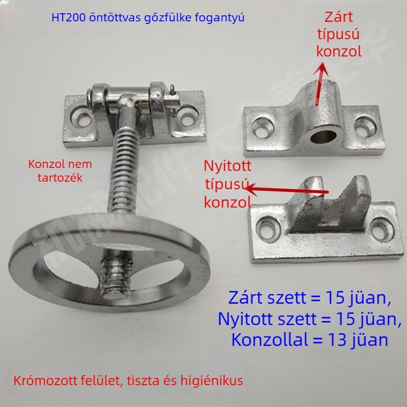Öntöttvasból és műanyag acélból készült kézi hajtókerék zsanér sütőajtóhoz
