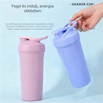 Új nagy kapacitású rozsdamentes acél shaker pohár zárral, hordozható sportos szigetelt pohár kültéren