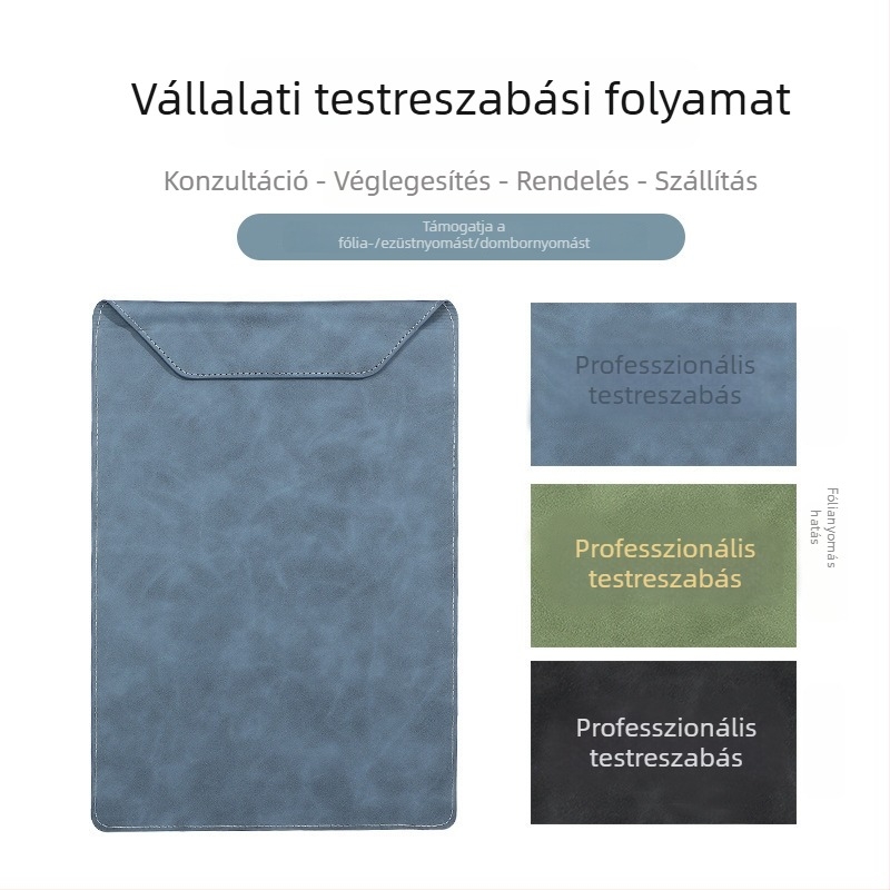Bőr konferencia pad A4 formátumú asztali lappal, dokumentumklip, jegyzetklip és pohártartó készlet