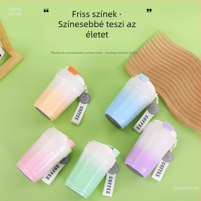 316-os kerámiabelső termosz pohár, hordozható, nagy kapacitású autós kávés pohár, lehajtható fedél