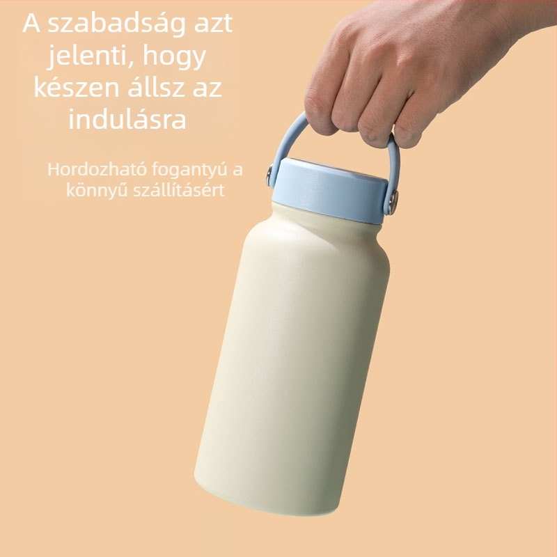 Nagy kapacitású vákuum-szigetelt termosz autó- és szabadtéri használatra — űr-stílusú, hordozható