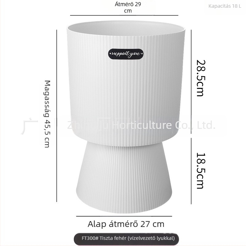 Beltéri magas lábú műanyag virágtartó - prémium, könnyen karbantartható, légáteresztő, víztakarékos, tartós, római stílusú, Cymbidium, Phalaenopsis és pénzfa számára.