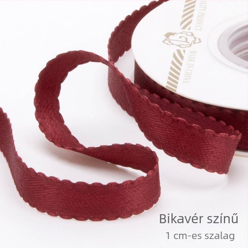 1 cm egyszínű szalag masnival – DIY kézműves anyag ajándékcsomagoláshoz, virágcsokrokhoz és díszítéshez