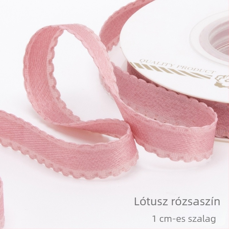 1 cm egyszínű szalag masnival – DIY kézműves anyag ajándékcsomagoláshoz, virágcsokrokhoz és díszítéshez
