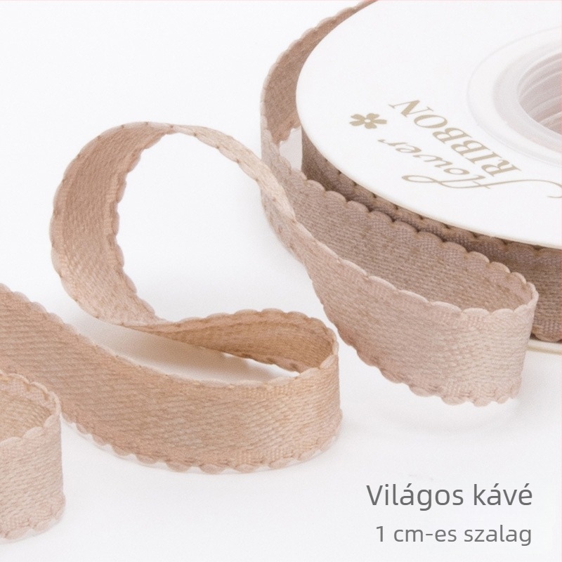 1 cm egyszínű szalag masnival – DIY kézműves anyag ajándékcsomagoláshoz, virágcsokrokhoz és díszítéshez