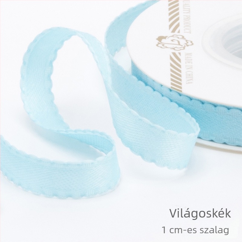 1 cm egyszínű szalag masnival – DIY kézműves anyag ajándékcsomagoláshoz, virágcsokrokhoz és díszítéshez