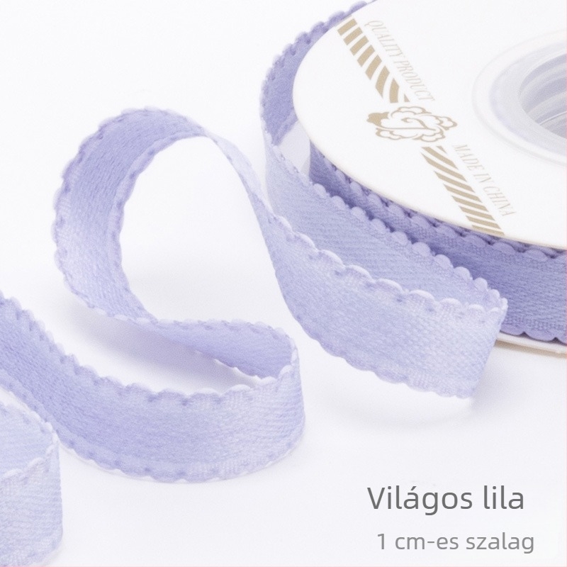 1 cm egyszínű szalag masnival – DIY kézműves anyag ajándékcsomagoláshoz, virágcsokrokhoz és díszítéshez