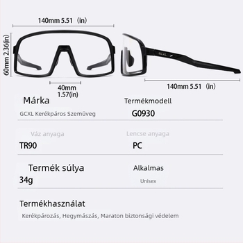 GCXL kültéri színváltós sport szemüveg hegymászáshoz, túrázáshoz és kerékpározáshoz, uniszex, UV védelem