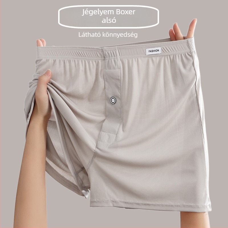 Férfi ice silk vékony boxeralsó, otthoni viselet, kényelmes és lazán
