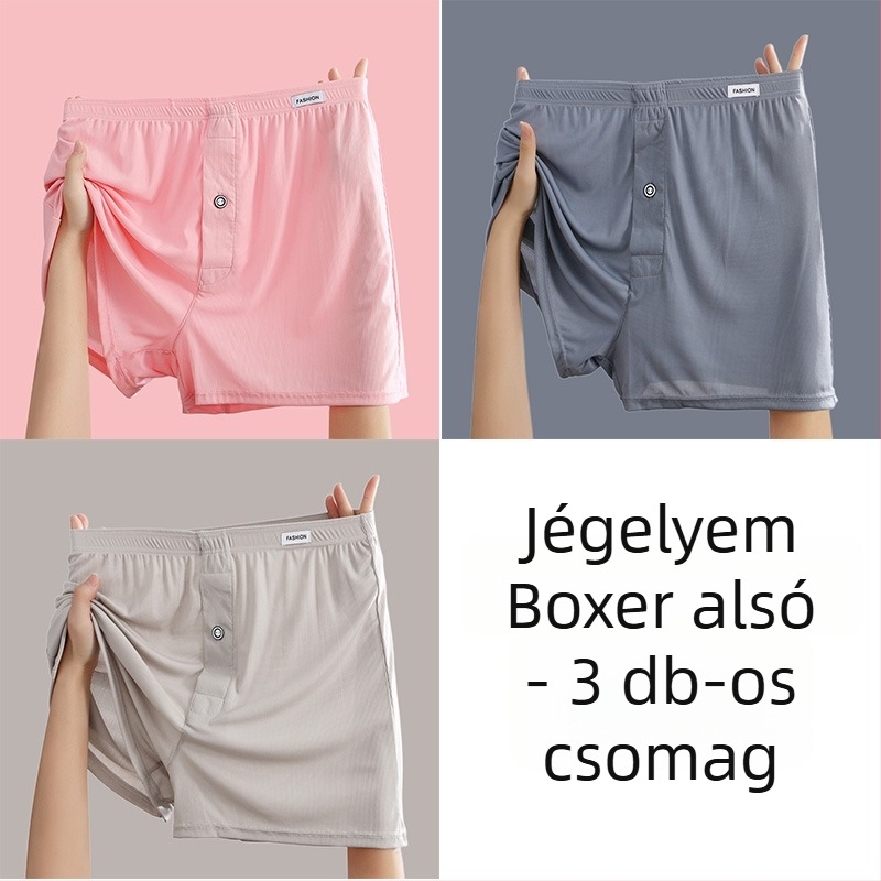 Férfi ice silk vékony boxeralsó, otthoni viselet, kényelmes és lazán