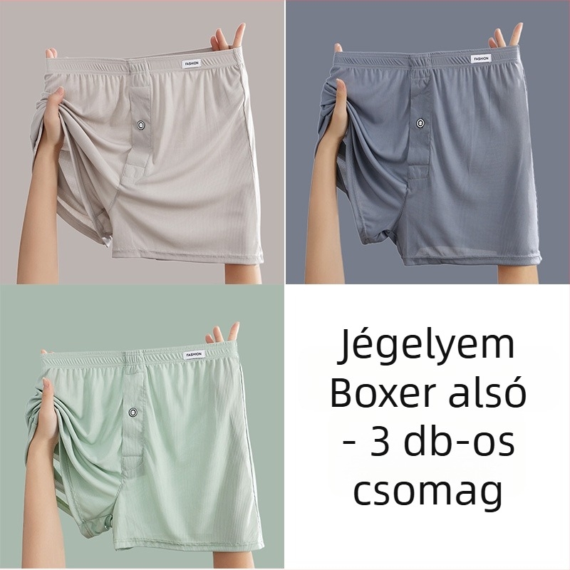 Férfi ice silk vékony boxeralsó, otthoni viselet, kényelmes és lazán