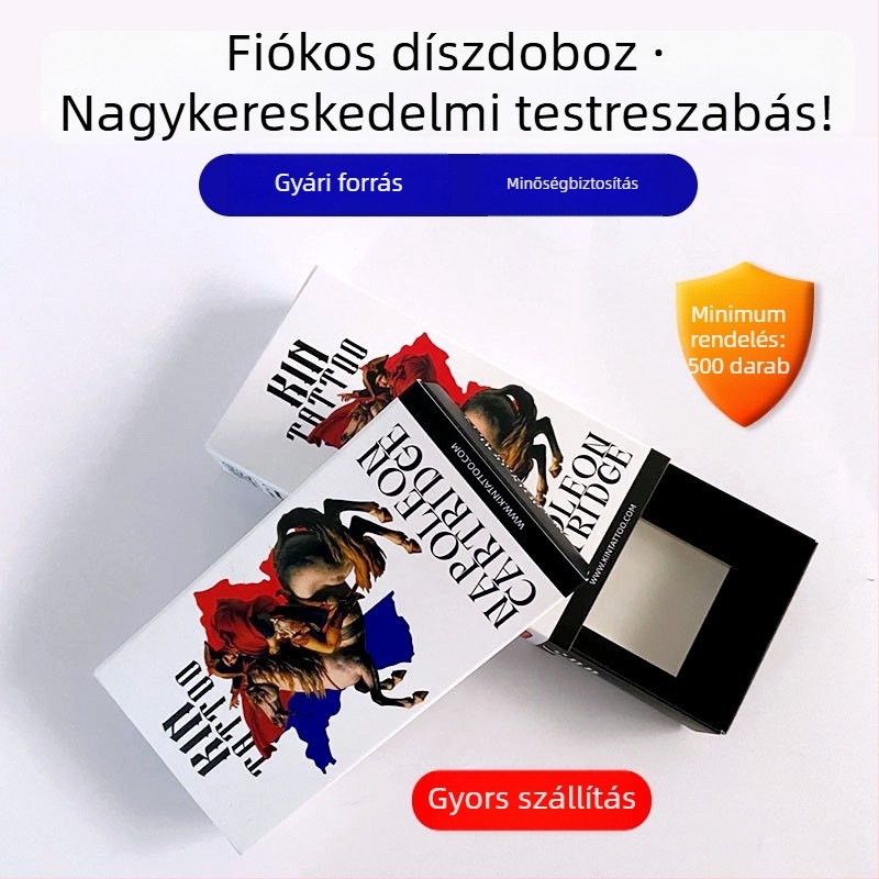 Személyre szabott fiókos csomagoló doboz kozmetikumokhoz és parfüm kiegészítőkhöz Kraft papírból, egyedi logóval, kis tétel