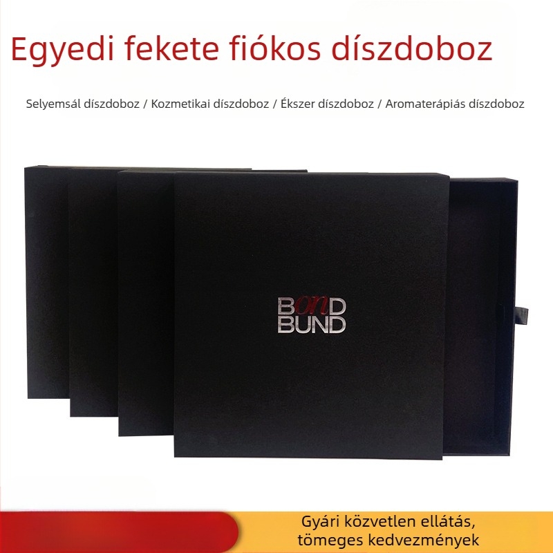 Személyre szabott fiókos csomagoló doboz kozmetikumokhoz és parfüm kiegészítőkhöz Kraft papírból, egyedi logóval, kis tétel