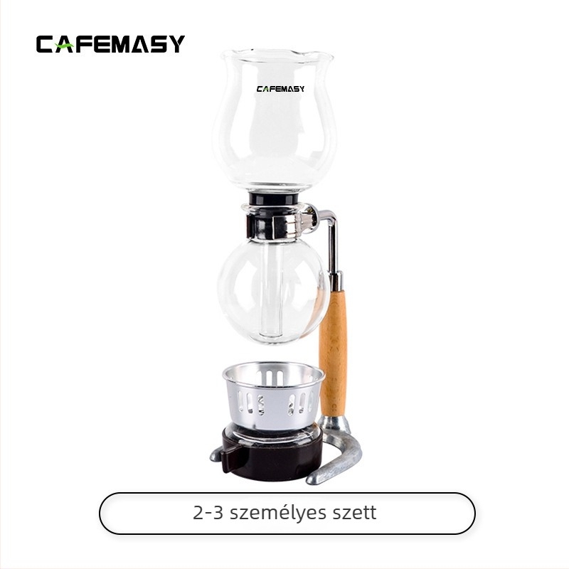 Szifon kávéfőző készlet szűrővel, hőálló üveg, kézi használatú