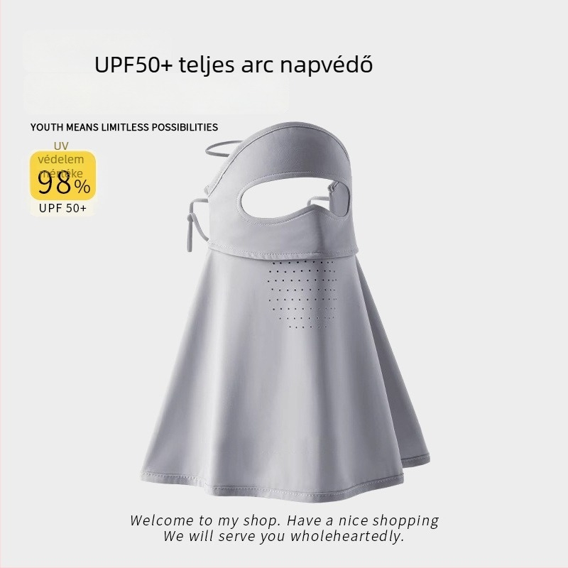 Teljes arcú napsvédő maszk kültéri kerékpározáshoz – légáteresztő ice silk maszk nyakvédővel, uniszex