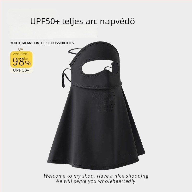 Teljes arcú napsvédő maszk kültéri kerékpározáshoz – légáteresztő ice silk maszk nyakvédővel, uniszex