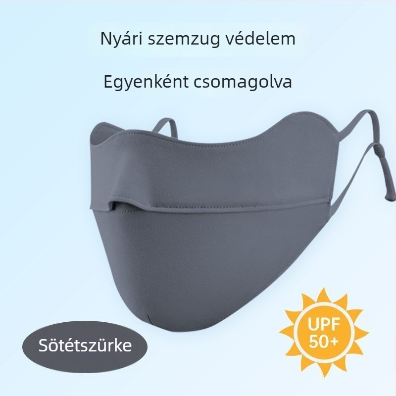 Teljes arcú napsvédő maszk kültéri kerékpározáshoz – légáteresztő ice silk maszk nyakvédővel, uniszex