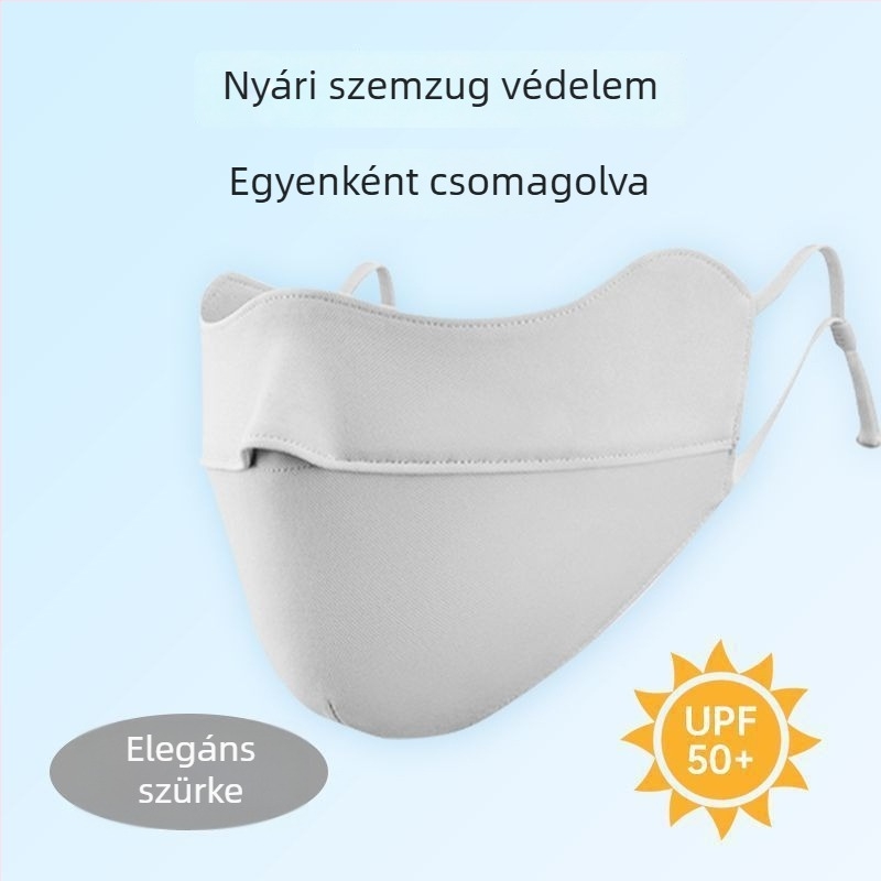Teljes arcú napsvédő maszk kültéri kerékpározáshoz – légáteresztő ice silk maszk nyakvédővel, uniszex