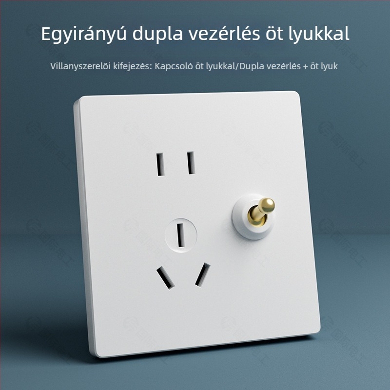 Ipari stílusú, rejtett falpanel kapcsolóval és aljzattal, 86-os típus, egy érintéses kikapcsoló
