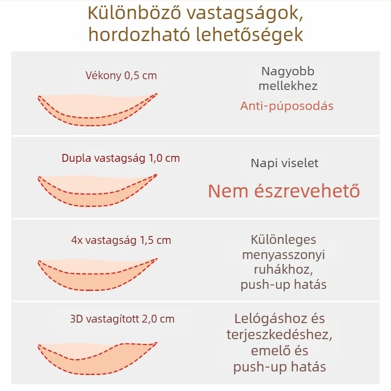 Szilikon láthatatlan mellpatch váll nélküli viselésre – emelőhatás kis mellekhez esküvői fotózáshoz