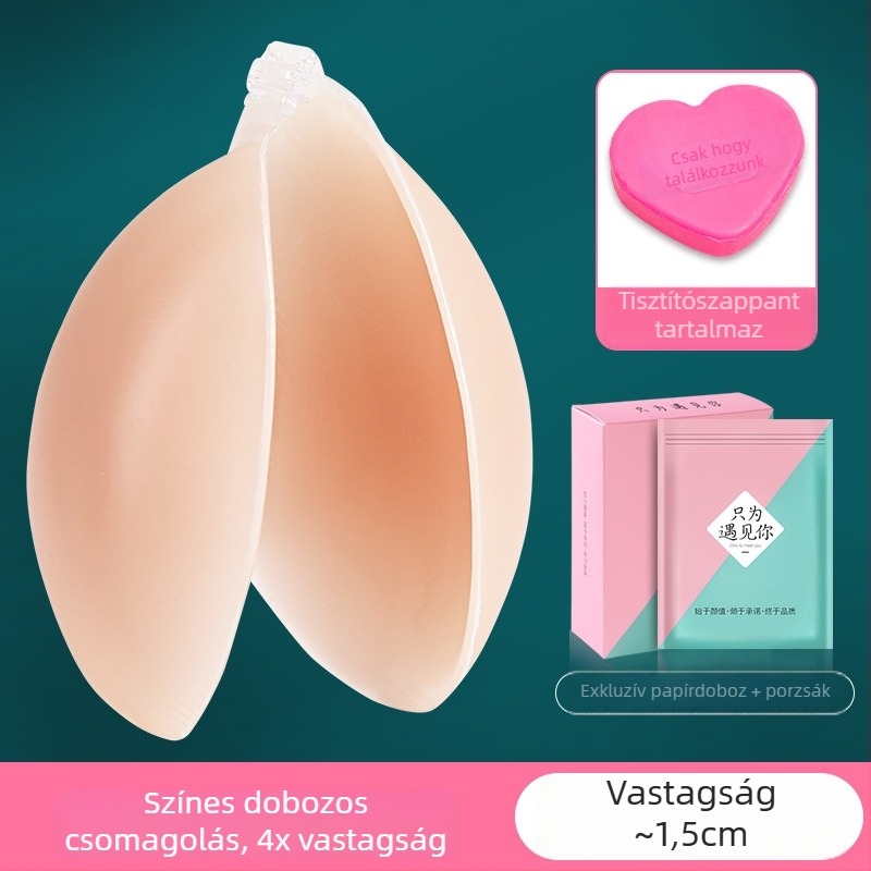 Szilikon láthatatlan mellpatch váll nélküli viselésre – emelőhatás kis mellekhez esküvői fotózáshoz