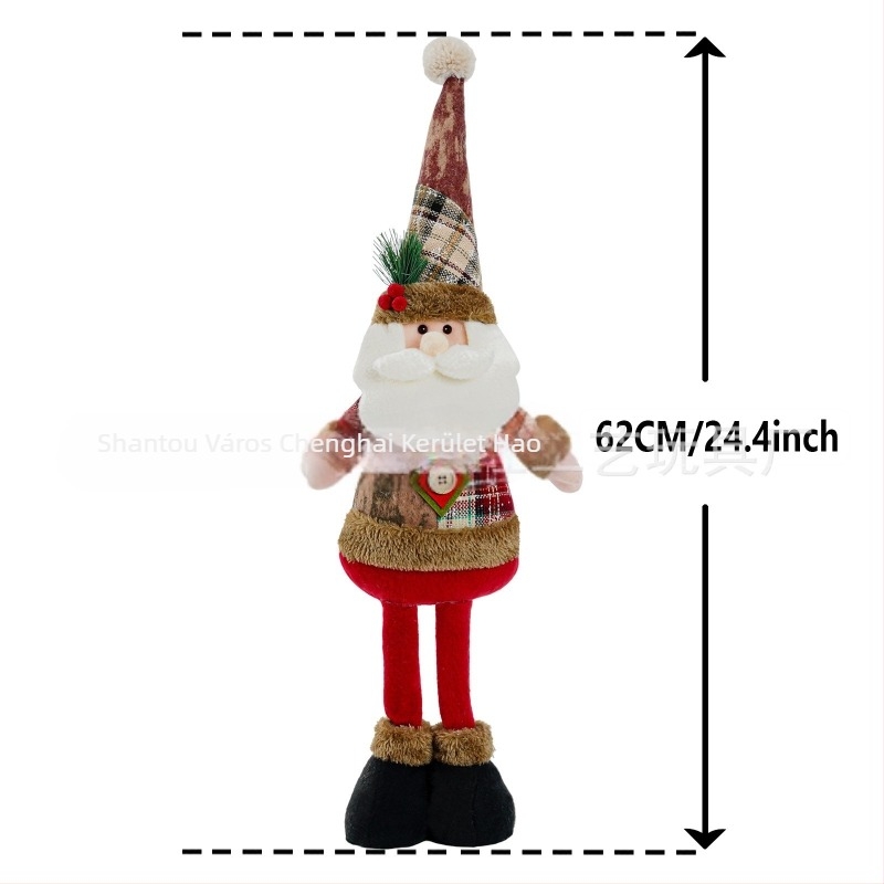 Textil karácsonyi díszek: Mikulás, hóember, rénszarvasok
