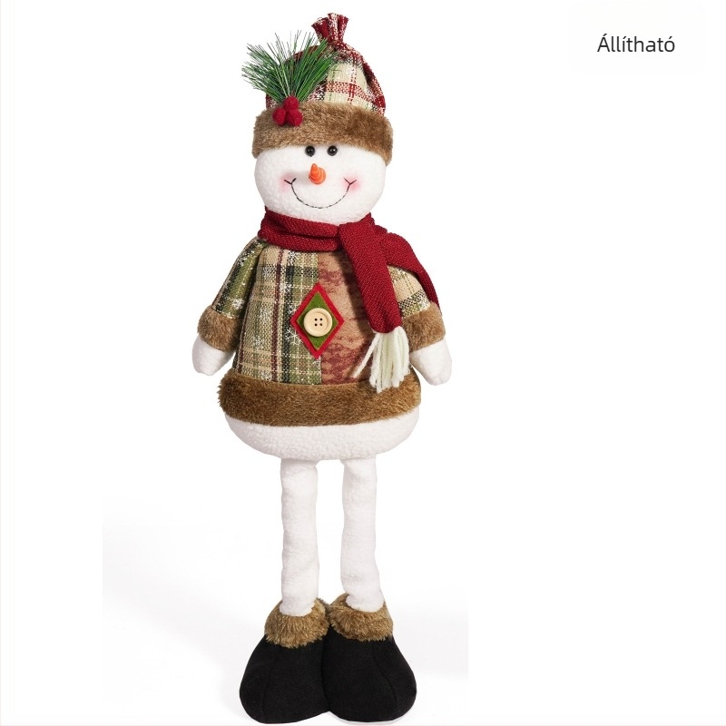 Textil karácsonyi díszek: Mikulás, hóember, rénszarvasok