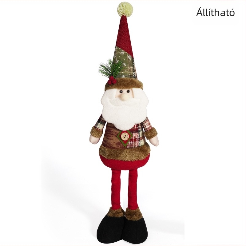 Textil karácsonyi díszek: Mikulás, hóember, rénszarvasok