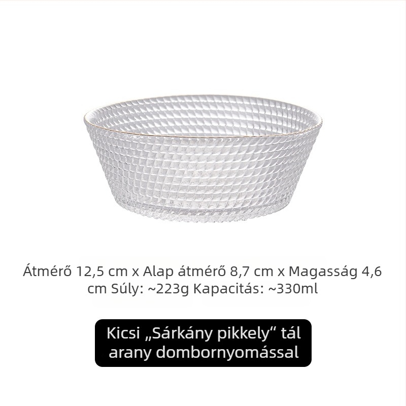 Skandináv stílusú üvegtál snackekhez és drakón pikkely mintázattal, modern, átlátszó
