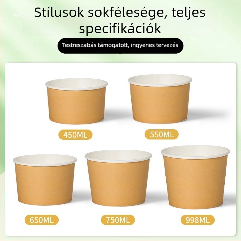 Egyszer használatos papírtálak és ebédtál készlet otthoni és piknik használatra – tészta tál és evőeszközök
