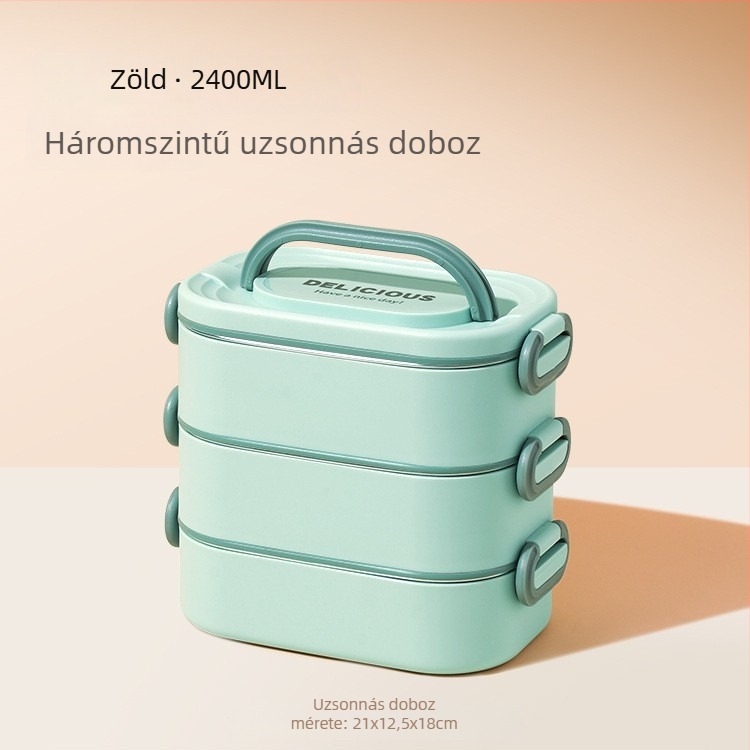 Többszintes szigetelt ebédes doboz irodai dolgozók számára, mikrózható, nagy kapacitású, rizsrekesz