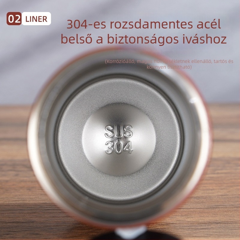 Új stílusú hordozható japán stílusú pohár, 304 rozsdamentes acélból, szigetelt termosz, nagy kapacitású, szabadtéri sportokhoz