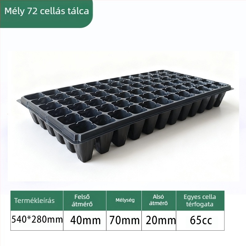 Műanyag palántatál zöldségek és virágok számára, szaporítási doboz