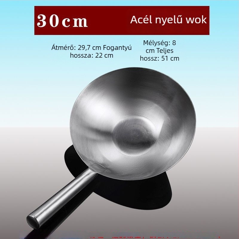 Rozsdamentes acél merőkanál fa fogantyúval – nagy fazekakhoz és levesekhez