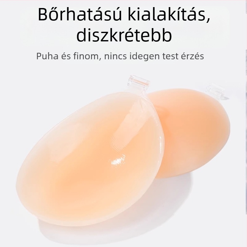Női szilikon melltapaszok, push-up, átlátszó, láthatatlan, kis vagy lapos mellekhez, pántok nélkül, vastagított