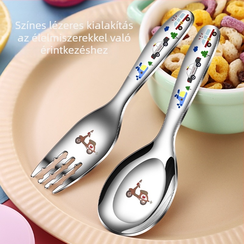 316 rozsdamentes acél gyerek kanál, karikatúra mintával, aranyos etetőkanál babáknak, otthoni használatra